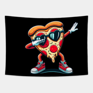 Funny Dabbing Pizza, Love Eating Pizza Tapestry