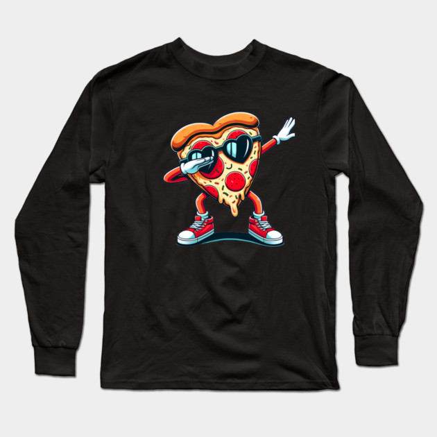 Funny Dabbing Pizza, Love Eating Pizza Long Sleeve T-Shirt by logiamerch