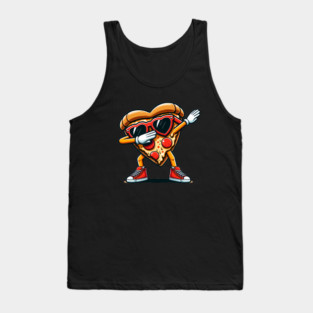 Funny Dabbing Pizza, Love Eating Pizza Tank Top