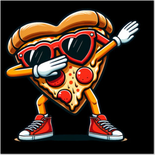 Funny Dabbing Pizza, Love Eating Pizza Posters and Art