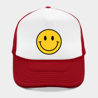 70s Yellow Smile Face Shirt Cute Happy Peace Smiling Face Hat