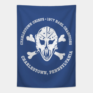 Charlestown Chiefs Goalie Mask Tapestry