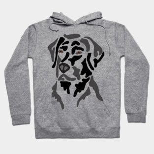 Cool Black Labr Dog Abstract Art Hoodie