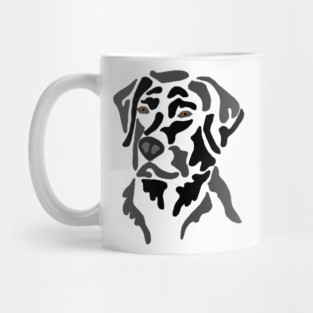 Cool Black Labr Dog Abstract Art Mug