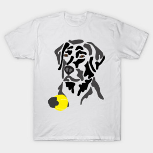 Funny Black Lab Dog with Tennis Ball T-Shirt