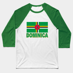 The Pride of Dominica - National Flag Design Baseball T-Shirt