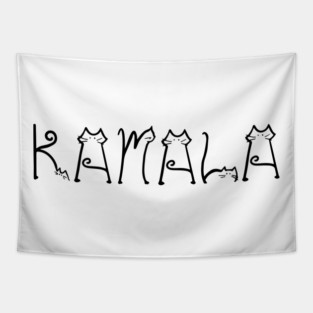 Kamala-Cat Tapestry