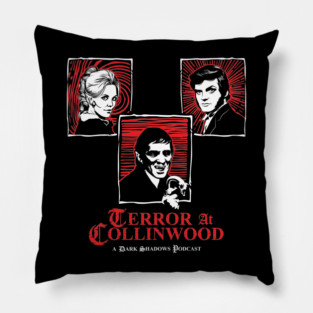 Terror at Collinwood - Trio of Terror 2 logo - best for dark shirts - designed by Eric Marshall Pillow
