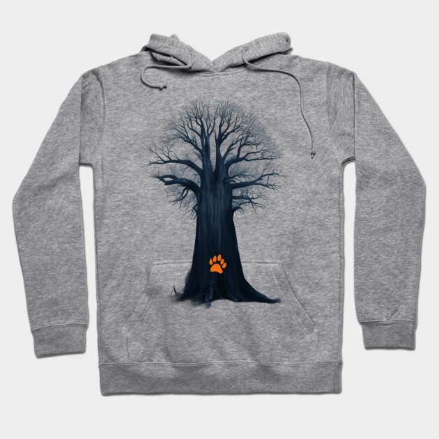 Artwork of a Tree With a Dark Trunk and Bare Branches Hoodie by animegirlnft
