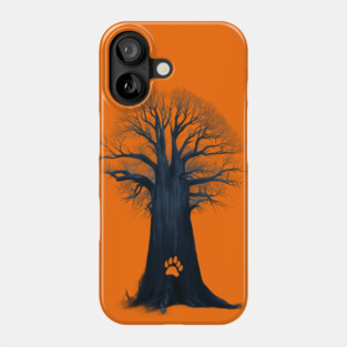 Artwork of a Tree With a Dark Trunk and Bare Branches Phone Case