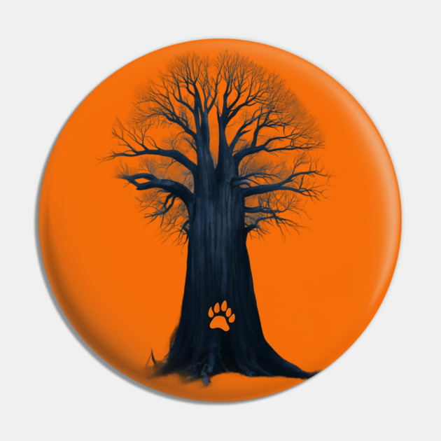 Artwork of a Tree With a Dark Trunk and Bare Branches Pin by animegirlnft