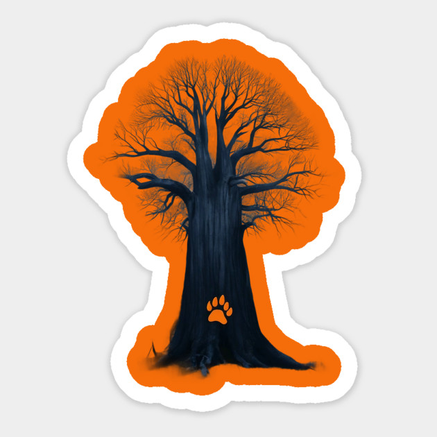 Artwork of a Tree With a Dark Trunk and Bare Branches Magnet by animegirlnft