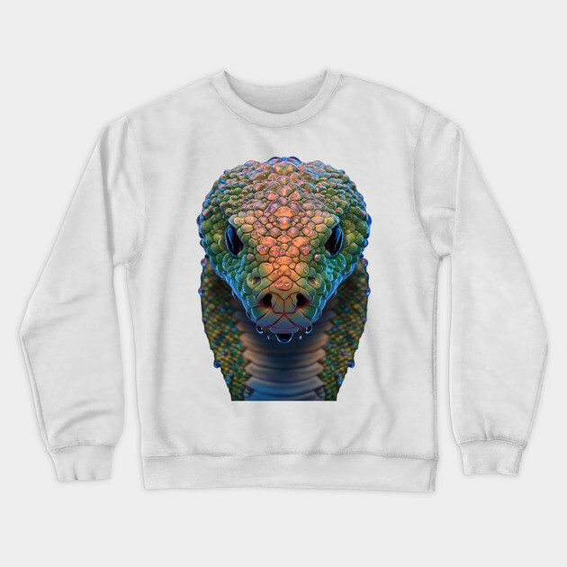 Close up of a Snake Head Crewneck Sweatshirt by animegirlnft