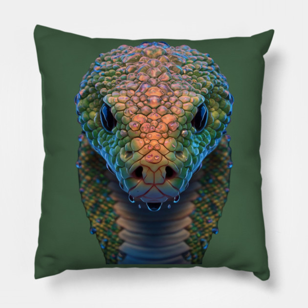 Close up of a Snake Head Pillow by animegirlnft