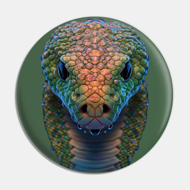 Close up of a Snake Head Pin by animegirlnft