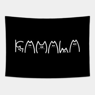 Kamala Harris Cat Lettering Positive Funny Tapestry
