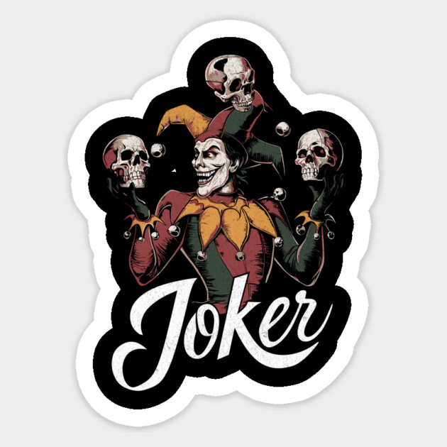 Joker Design: Jester Juggling Skulls - Dark and Grungy Art Sticker by Designed By Marty