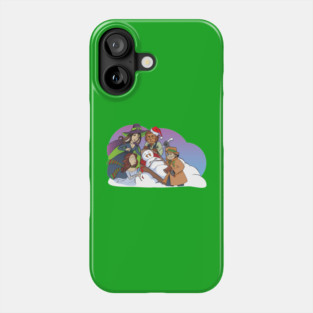 Shilling Shockers - Staking a Snowman - Happy Holidays Christmas design by Sarah Adam Phone Case
