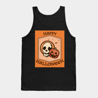 Skull and Jack o Lantern Tank Top