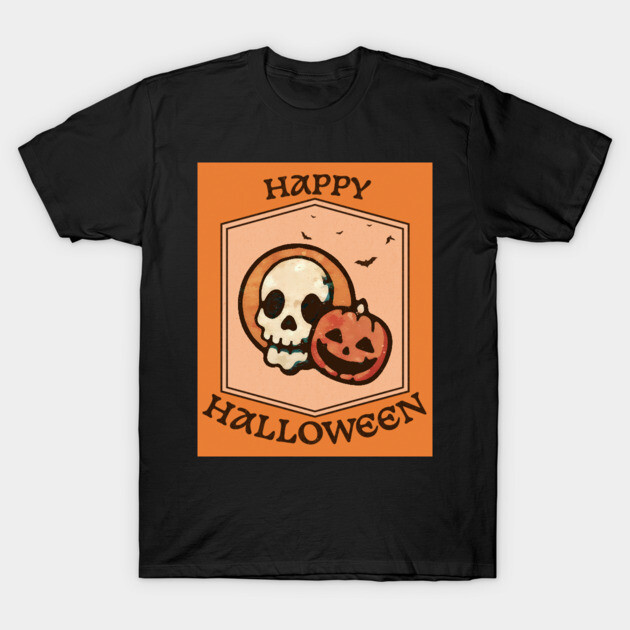 Skull and Jack o Lantern T-Shirt by DonWillisJrArt