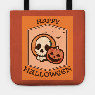 Skull and Jack o Lantern Tote