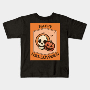 Skull and Jack o Lantern Kids T-Shirt