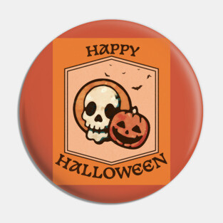 Skull and Jack o Lantern Pin