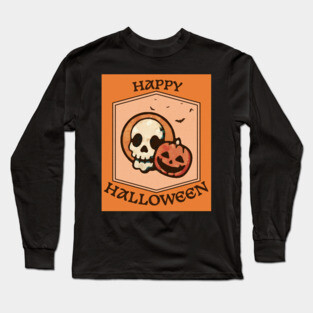 Skull and Jack o Lantern Long Sleeve T-Shirt