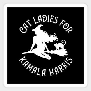 Cat Ladies for Kamala Harris Wiccaan Pagan Cheeky Witch® Sticker