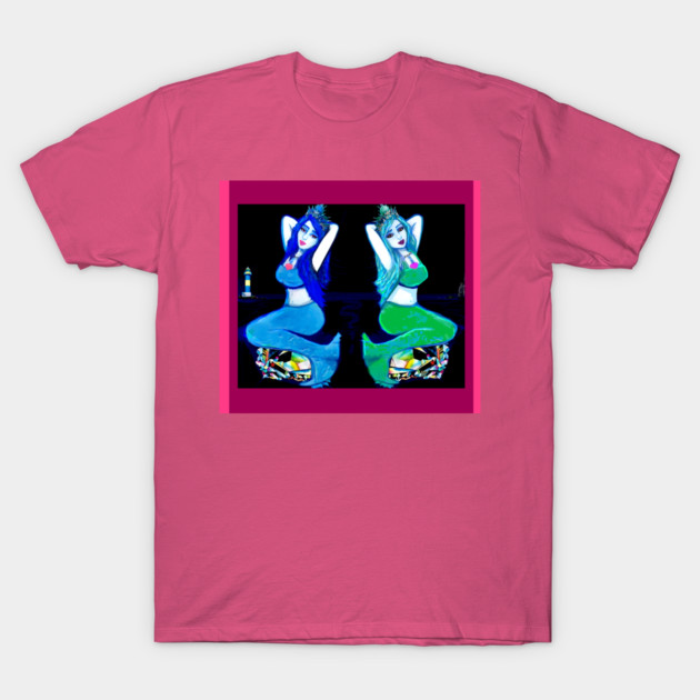Pisces Twins T-Shirt by Stacy Todd-Asphalt Mermaid Designs