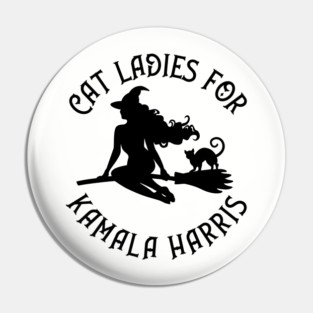 Witchy Cat Ladies for Kamala Harris Wiccaan Pagan Cheeky Witch® Pin