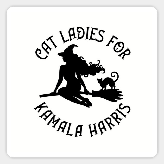 Witchy Cat Ladies for Kamala Harris Wiccaan Pagan Cheeky Witch® Sticker by Cheeky Witch
