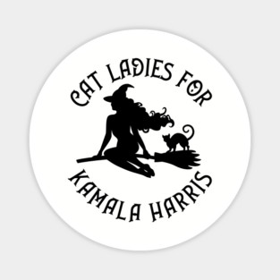 Witchy Cat Ladies for Kamala Harris Wiccaan Pagan Cheeky Witch® Magnet
