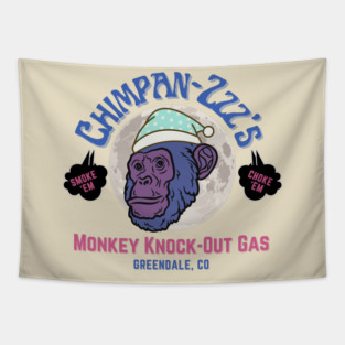 Chimpan-Zzz’s Monkey Gas - Greendale, Colorado Tapestry