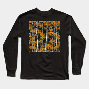Fall Aspen Trees Colorful Autumn  Forest Long Sleeve T-Shirt
