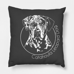 Catahoula Leopard Dog Portrait Pillow