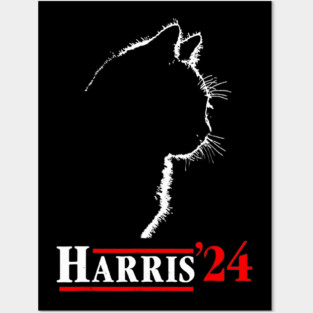 Cat Ladies For Kamala Funny Cat 2024 President Posters and Art