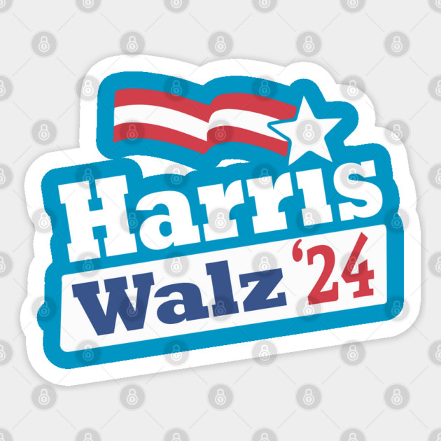 Harris Walz 2024 US Presidential Election Kamala Harris Sticker by Yesteeyear