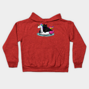 Chonky Cat Rainbow Unicorn Floatie Kids Hoodie