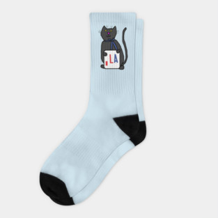 Cute Cat and Comma La Sign Cats for Kamala Harris Socks