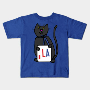 Cute Cat and Comma La Sign Cats for Kamala Harris Kids T-Shirt