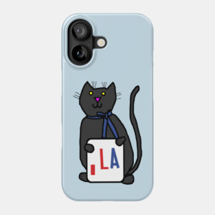 Cute Cat and Comma La Sign Cats for Kamala Harris Phone Case