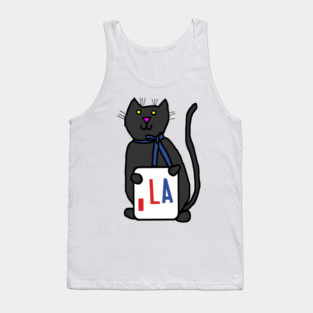 Cute Cat and Comma La Sign Cats for Kamala Harris Tank Top