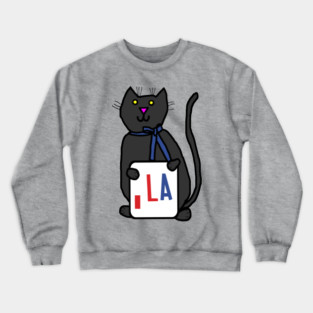 Cute Cat and Comma La Sign Cats for Kamala Harris Crewneck Sweatshirt
