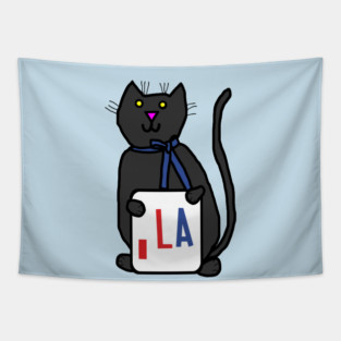 Cute Cat and Comma La Sign Cats for Kamala Harris Tapestry