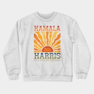 Kamala Harris 2024 For A Brighter Tomorrow Vintage Boho Groovy Chic Retro Crewneck Sweatshirt