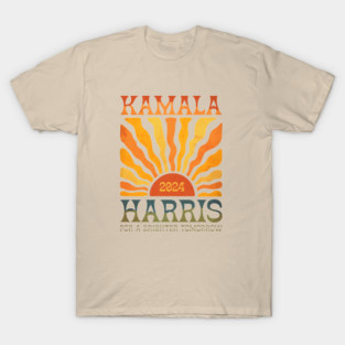 Kamala Harris 2024 For A Brighter Tomorrow Vintage Boho Groovy Chic Retro T-Shirt