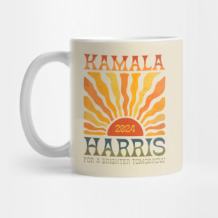 Kamala Harris 2024 For A Brighter Tomorrow Vintage Boho Groovy Chic Retro Mug