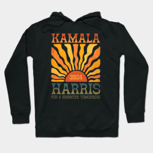 Kamala Harris 2024 For A Brighter Tomorrow Vintage Boho Groovy Chic Retro Hoodie
