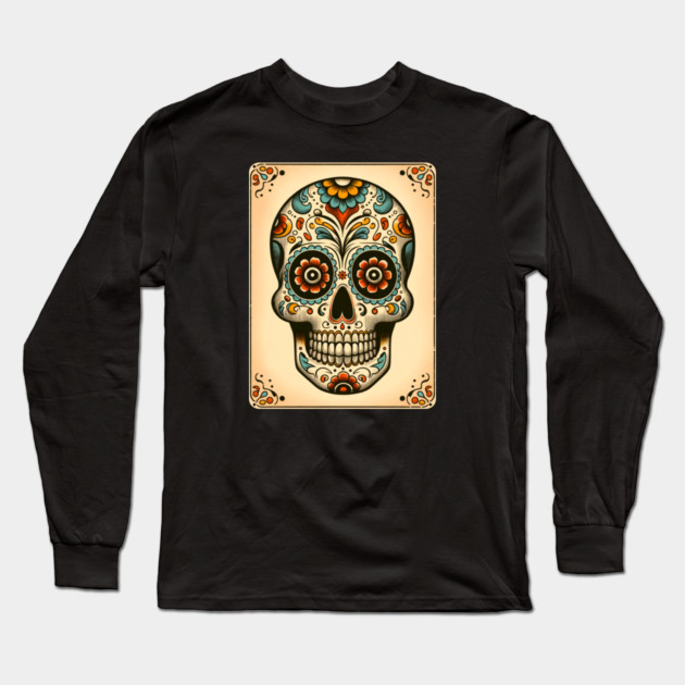 Dia de los Muertos Tarot Long Sleeve T-Shirt by HolidayBug
